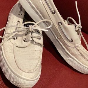 Sequined Sperry boat shoes